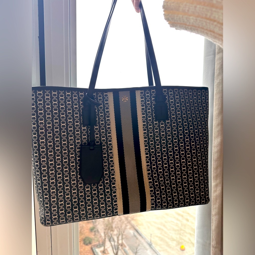Tory burch Gemini link canvas tote